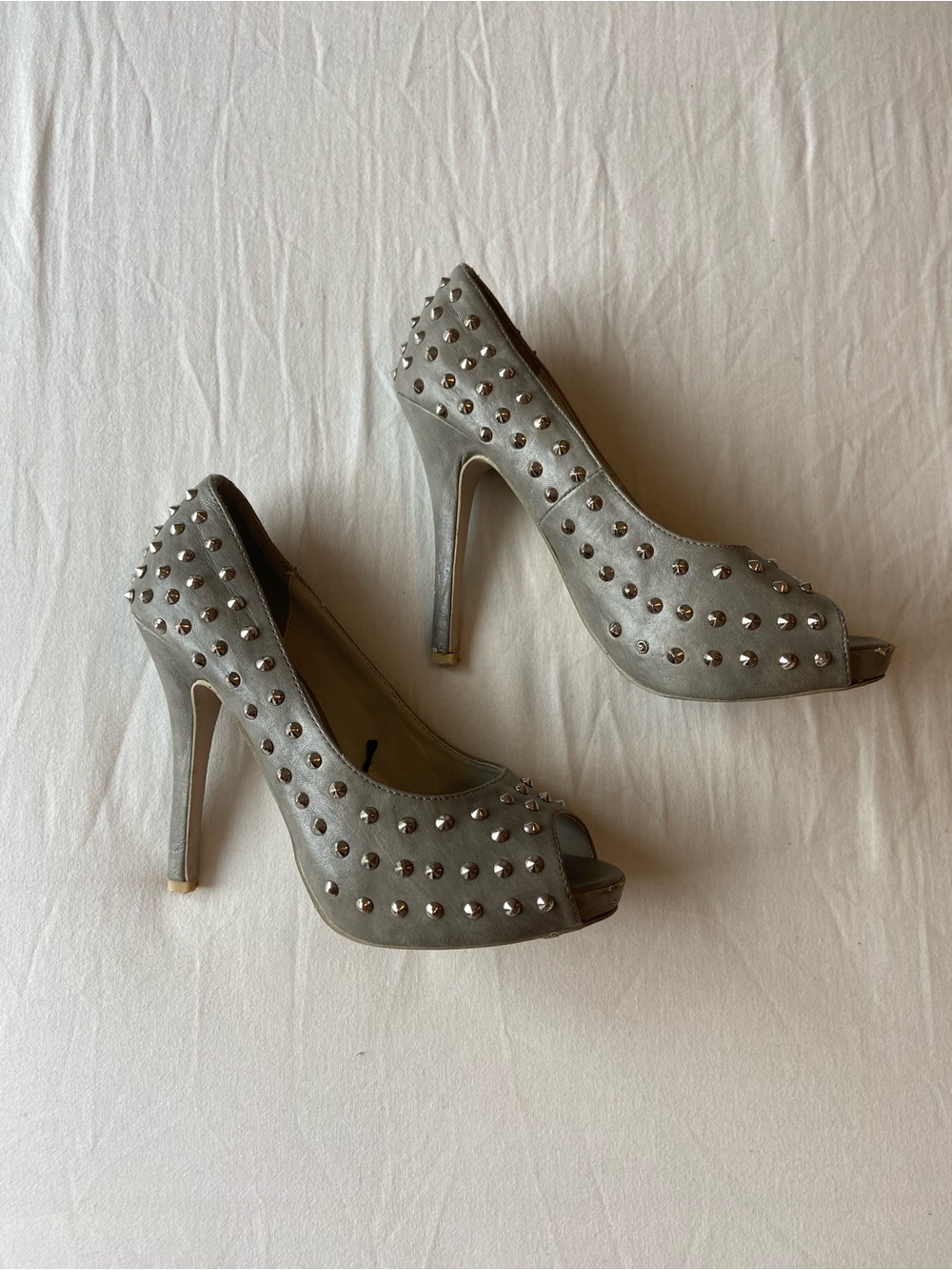 Club Couture Peep-Toe Studded Pumps